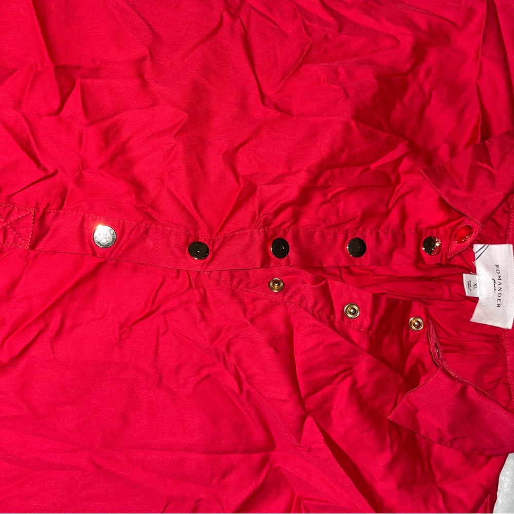 Pomander Place Red Button-Up Blouse